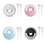 Selfie Ring Light USB Rechargeable Portable Clip-White